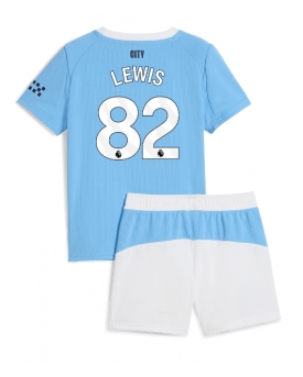 Manchester City Rico Lewis #82 Maglia Gara Casa Repliche 2025-26 Bambino Maniche Corte